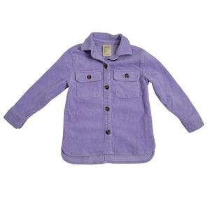 Thereabouts XXS 4/5 Corduroy Button Down Shirt Kids Purple Long Sleeve Casual